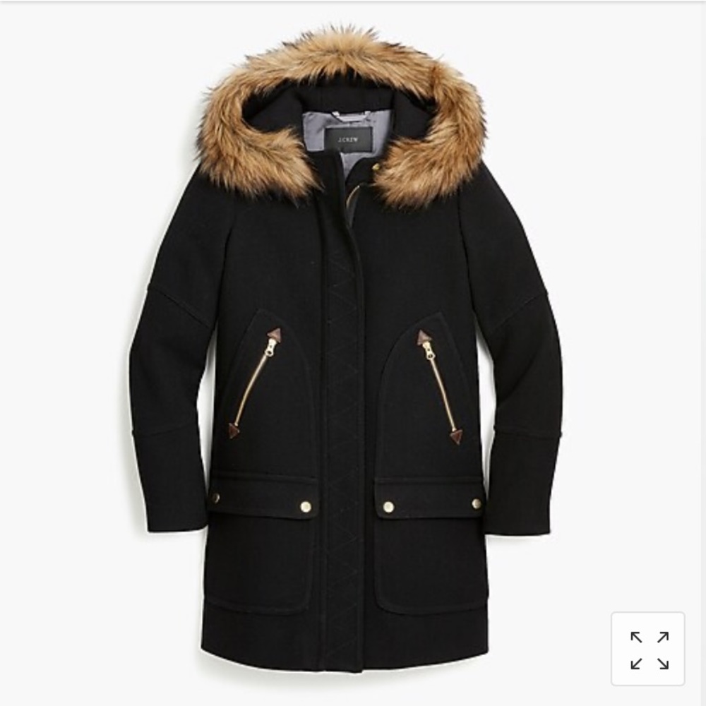 J. Crew Black Chateau parka